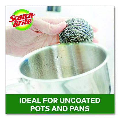 Stainless Steel Scrubber, Silver, 12/Carton