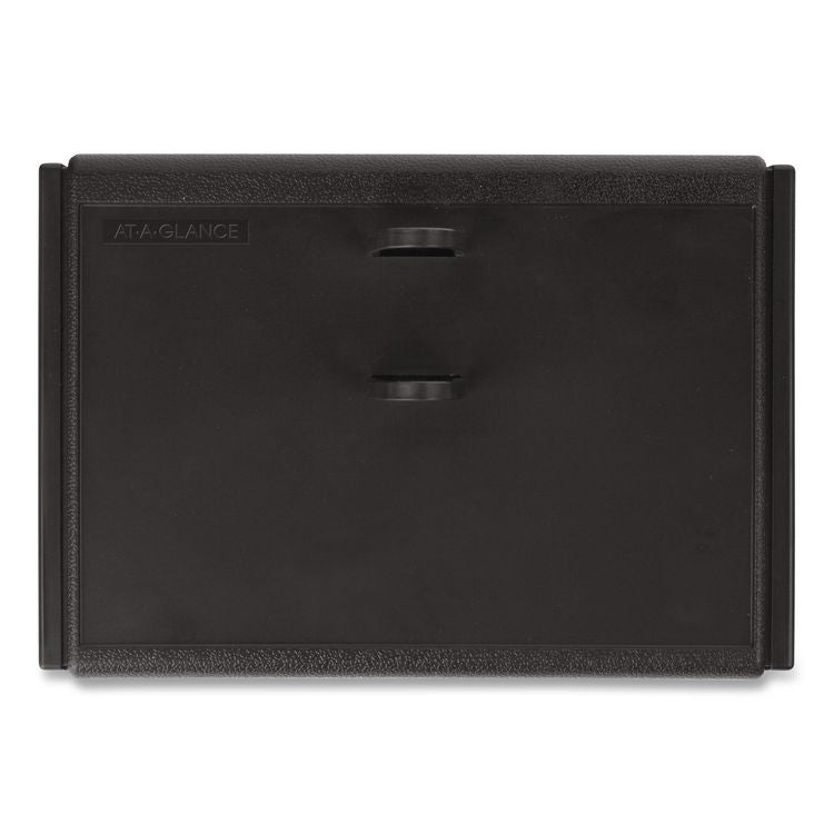 Desk Calendar Base for Loose-Leaf Refill, 2 Rings, 3" x 3.75", Black