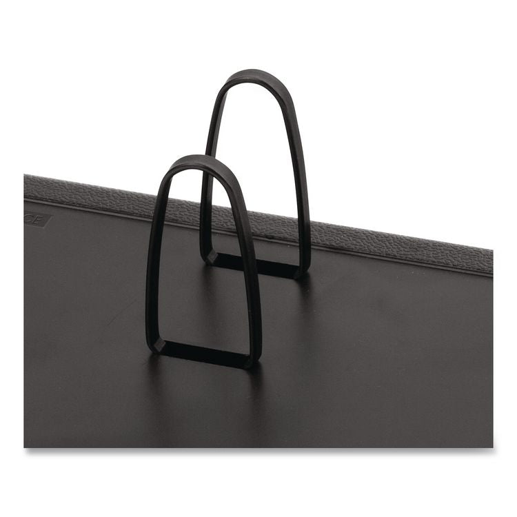 Desk Calendar Base for Loose-Leaf Refill, 2 Rings, 3" x 3.75", Black