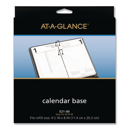 Desk Calendar Base for Loose-Leaf Refill, 2 Rings, 4.5" x 8", Black
