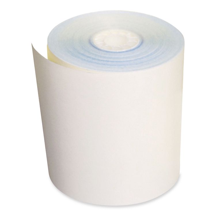 No Carbon Register Rolls, 3" x 90 ft, White/Yellow, 30/Carton