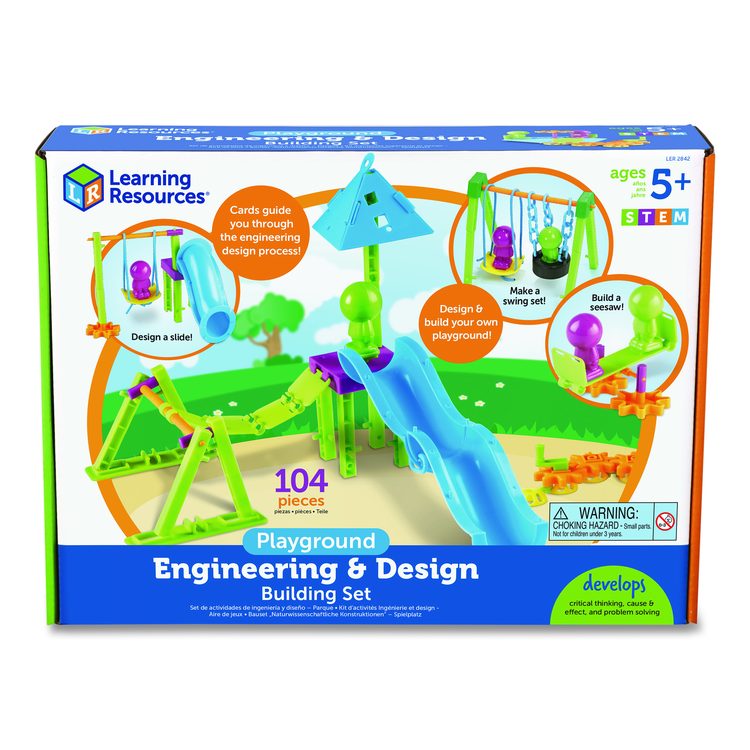 Playground Engineering and Design Building Set, Grades Pre-K to 1, 104 Pieces