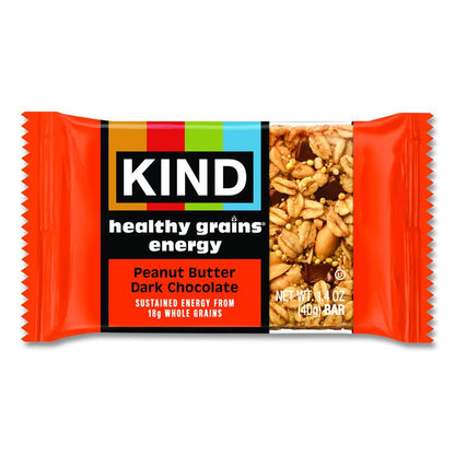 Healthy Grains Energy Peanut Butter Dark Chocolate Bars, 1.4 oz Bar, 10/Box