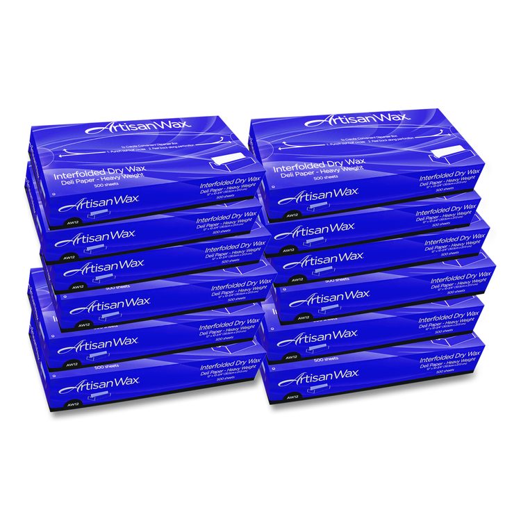WF12 Interfolded Dry Wax Deli Paper, 12 x 10.75, White, 500/Box, 12 Boxes/Carton