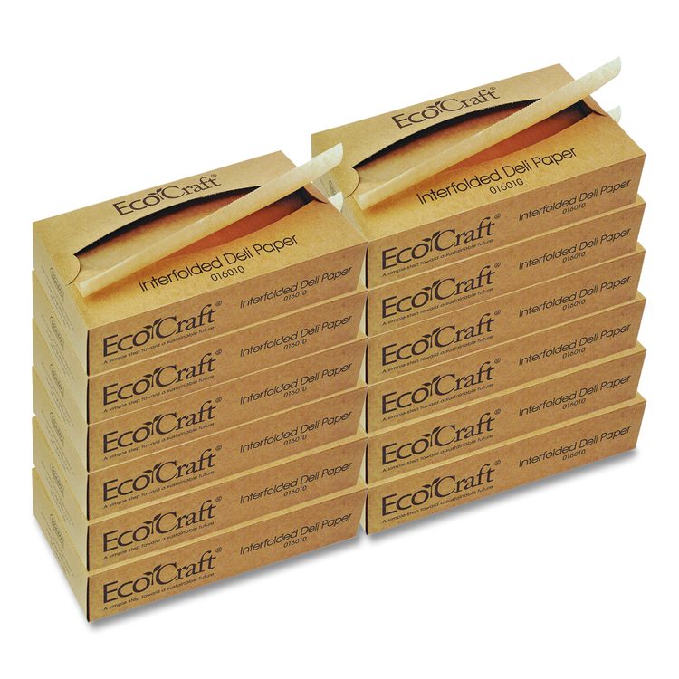 EcoCraft Interfolded Soy Wax Deli Sheets, 10 x 10.75, 500 Sheets/Box, 12 Boxes/Carton