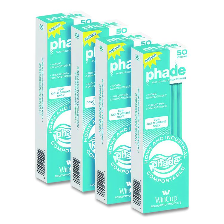 Marine Biodegradable Straws, 8.5", PHA, Ocean Blue, Wrapped, 300/Box, 4 Boxes/Carton