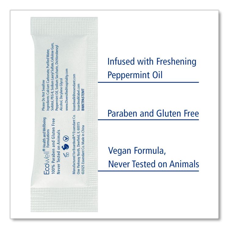 Toothpaste, Peppermint, 0.15 oz Sachet, 1,000/Carton