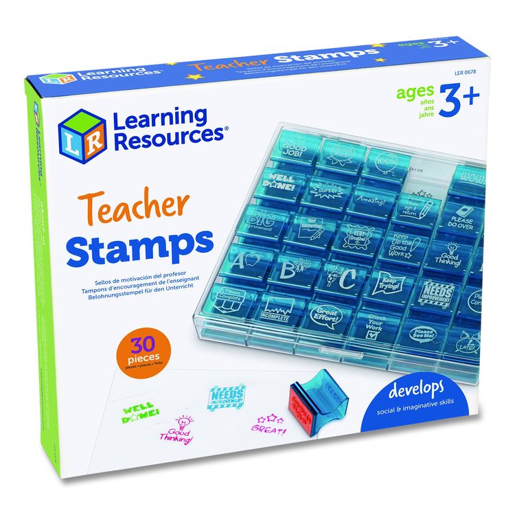 Teacher Stamps, Assorted Messages, 1.5" x 1.5", 30 Stamps