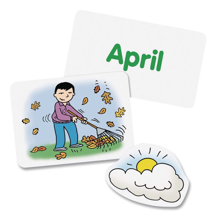 Calendar and Weather Pocket Chart, 46 Pockets, 14.7 x 32.2, Blue, 136 Cards