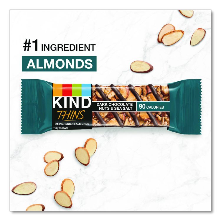 Thins Dark Chocolate Nuts and Sea Salt/Caramel Almond and Sea Salt Variety Pack, 0.74 oz Bar, 20/Box