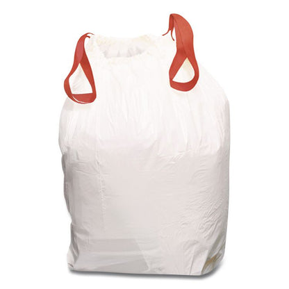 Drawstring Kitchen Bags, 13 gal, 24" x 27.4", White, 50 Bags/Box, 6 Boxes/Carton