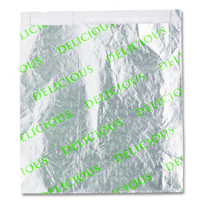 Foil/Paper/Honeycomb Insulated Bag, Delicious Labeling, 8" x 2" x 6", White, 1,000/Carton