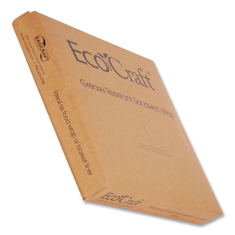 EcoCraft Grease-Resistant Paper Wraps and Liners, 12 x 12, Natural, 1,000/Box, 5 Boxes/Carton