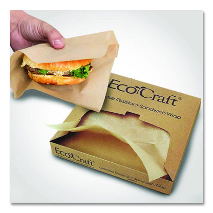 EcoCraft Grease-Resistant Paper Wraps and Liners, 12 x 12, Natural, 1,000/Box, 5 Boxes/Carton
