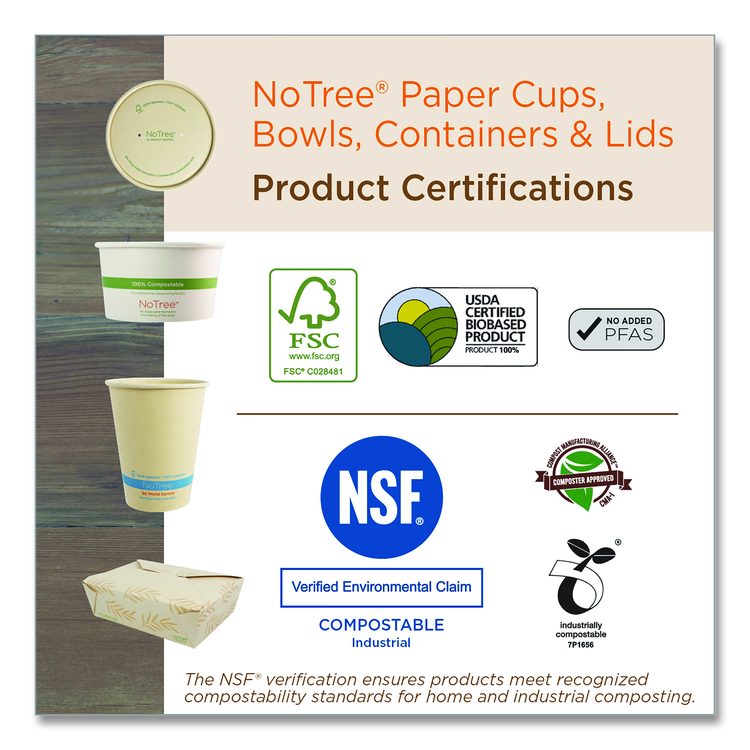 No Tree Folded Takeout Containers, 50 oz, 6.2 x 8.5 x 1.85, Natural, Sugarcane, 200/Carton