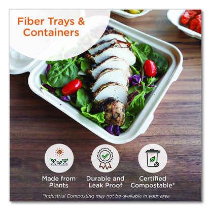 Fiber Meat and Produce Trays, 7.1 x 9.1 x 0.7, Natural, Paper, 500/Carton