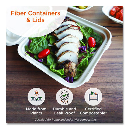 Fiber Lids for Fiber Containers, 7.8 x 10.1 x 0.5, Natural, Paper, 400/Carton