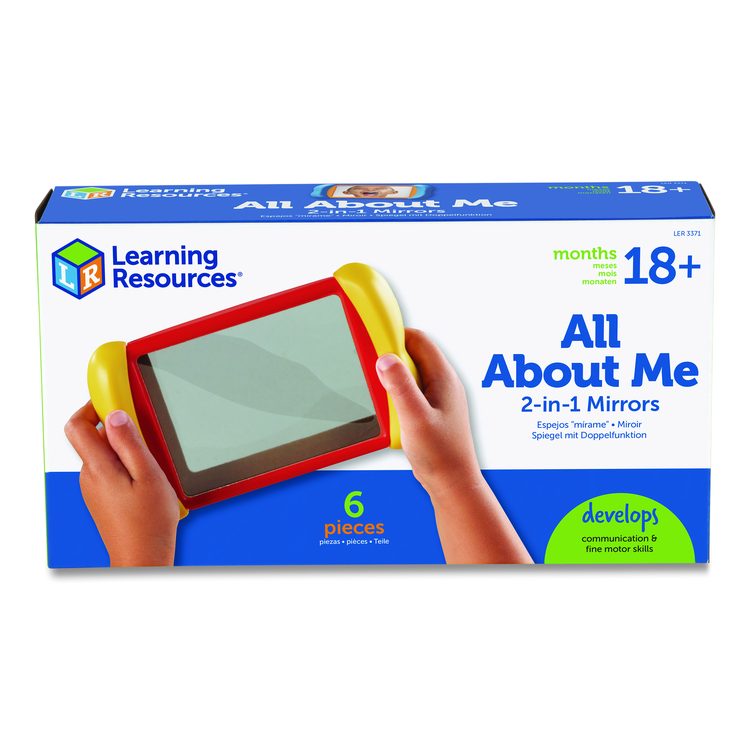 All About Me 2-in-1 Mirrors, Ages 18 Months and Up, Assorted Colors, 6 Pieces