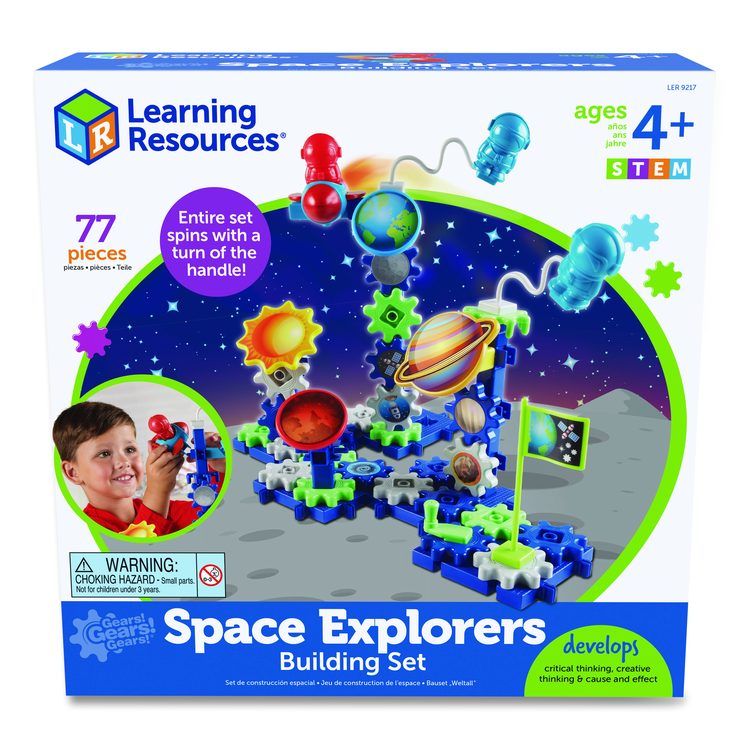 Gears! Gears! Gears! Space Explorers Building Set, Grades Pre-K to 5, 77 Pieces