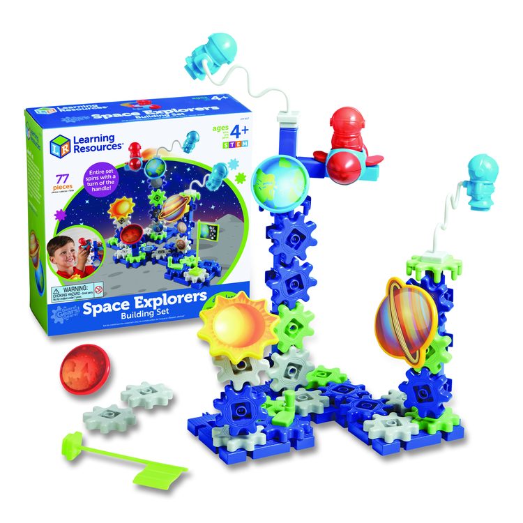 Gears! Gears! Gears! Space Explorers Building Set, Grades Pre-K to 5, 77 Pieces