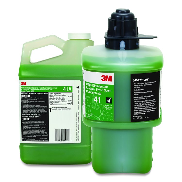 MBS Disinfectant Cleaner Concentrate, Fresh Scent, 0.5 gal Bottle, 4/Carton