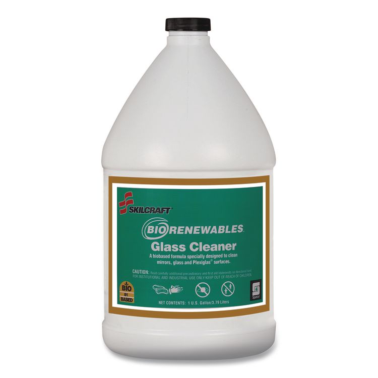 7930015553384, SKILCRAFT Spartan BioRenewables Glass Cleaner, 1 gal Bottle, 4/Carton