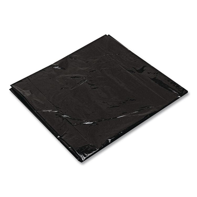 Low-Density Can Liners, 10 gal, 1 mil, 24" x 23", Black, Flat Pack, 500/Carton
