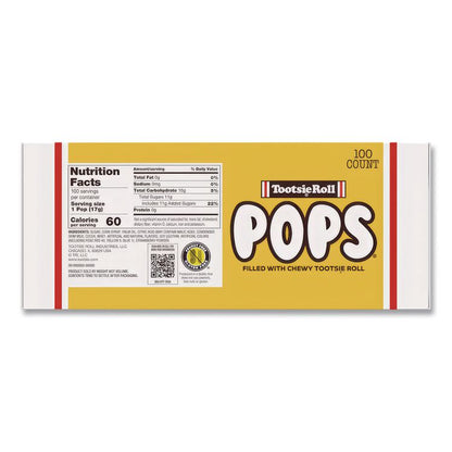 Tootsie Pops, Assorted Original Flavors, 0.6 oz Lollipops, 100/Box