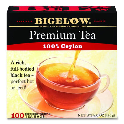 Single Flavor Tea, Premium Ceylon, 100 Bags/Box
