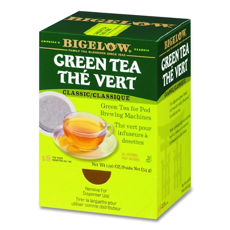 Green Tea Pods, 1.90 oz, 18/Box