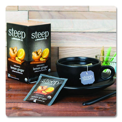 steep Tea, Lemon Ginger, 1.6 oz Tea Bag, 20/Box