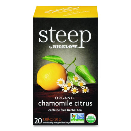steep Tea, Chamomile Citrus Herbal, 1 oz Tea Bag, 20/Box
