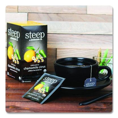 steep Tea, Chamomile Citrus Herbal, 1 oz Tea Bag, 20/Box