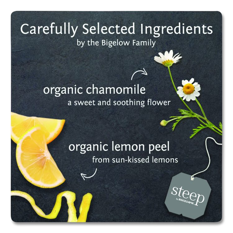 steep Tea, Chamomile Citrus Herbal, 1 oz Tea Bag, 20/Box