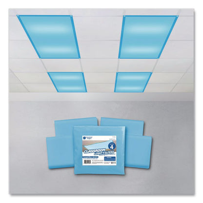 Fluorescent Light Filter Covers, Rectangular, 2 ft x 4 ft, Tranquil Blue, 4 Covers
