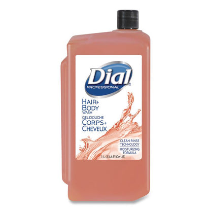 Hair + Body Wash Refill for 1 L Liquid Dispenser, Neutral Scent, 1 L, 8/Carton