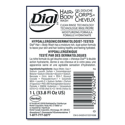 Hair + Body Wash Refill for 1 L Liquid Dispenser, Neutral Scent, 1 L, 8/Carton