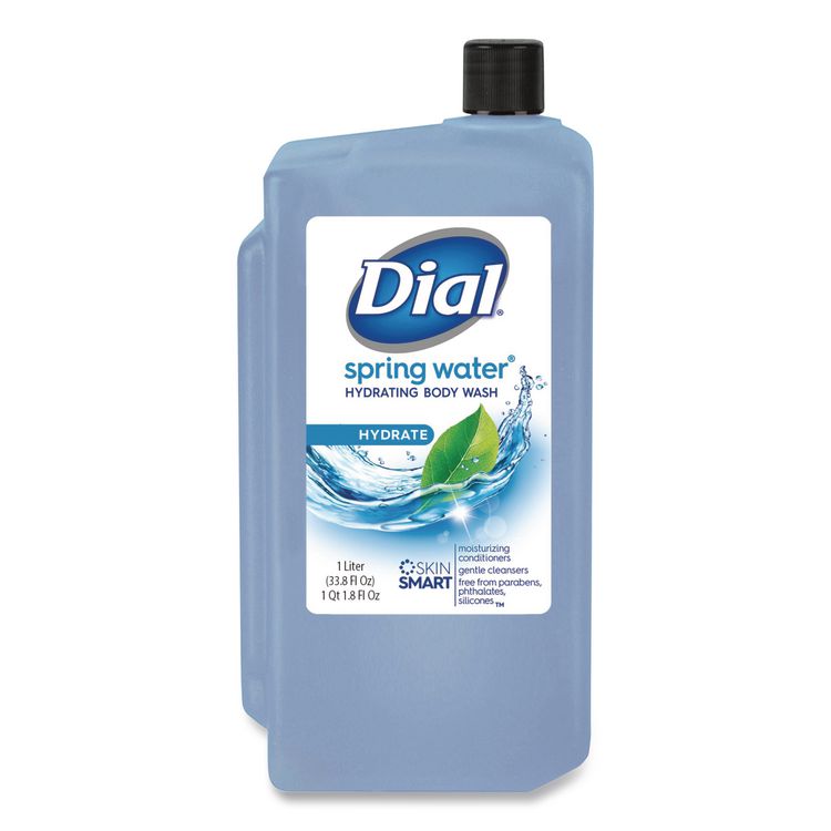Body Wash Refill for 1 L Liquid Dispenser, Spring Water Scent, 1 L, 8/Carton