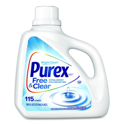 Free and Clear Liquid HE Laundry Detergent, Unscented, 150 oz Bottle, 4/Carton