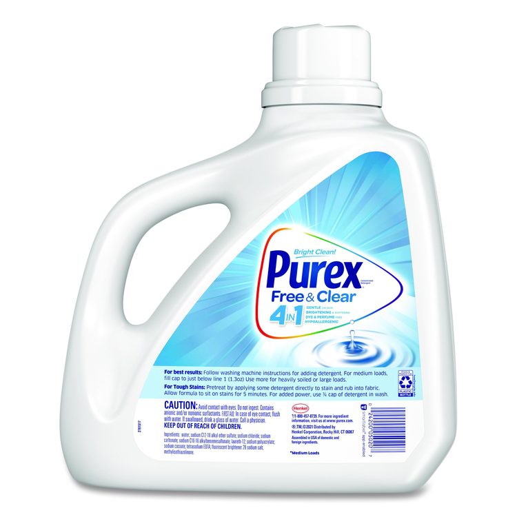 Free and Clear Liquid HE Laundry Detergent, Unscented, 150 oz Bottle