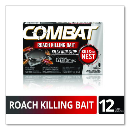 Roach Bait Insecticide, for Small and Large Roaches, 0.42 oz, 12 Bait Stations
