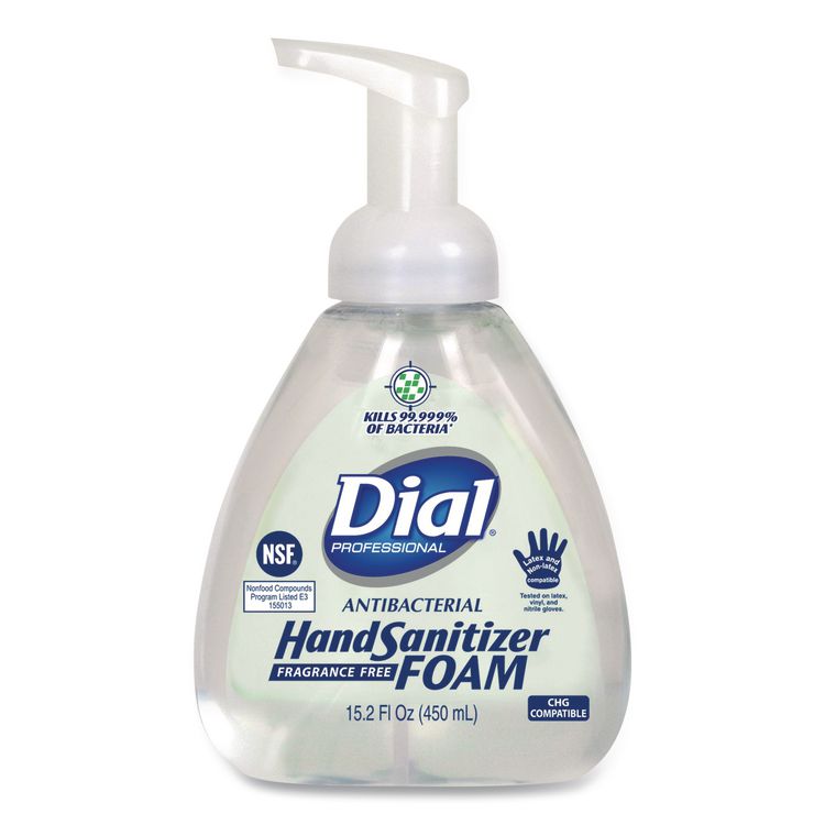 Antibacterial Foam Hand Sanitizer, 15.2 oz Pump Bottle, Fragrance-Free, 4/Carton