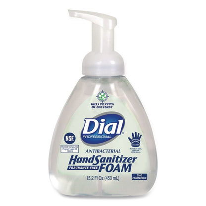 Antibacterial Foam Hand Sanitizer, 15.2 oz Pump Bottle, Fragrance-Free, 4/Carton