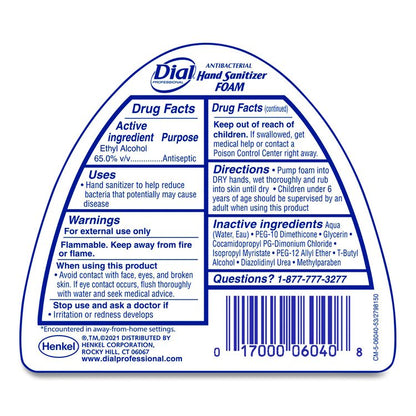 Antibacterial Foam Hand Sanitizer, 15.2 oz Pump Bottle, Fragrance-Free, 4/Carton