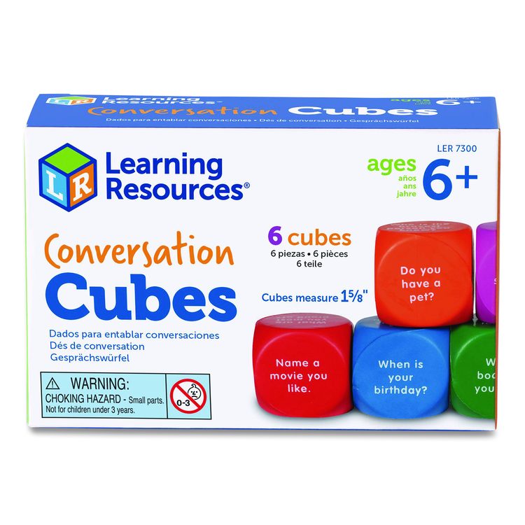 Conversation Cubes, Ages 6 and Up, Assorted Colors, 6 Pieces