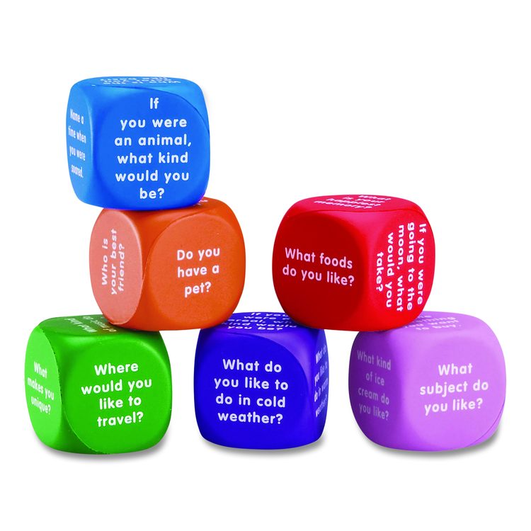 Conversation Cubes, Ages 6 and Up, Assorted Colors, 6 Pieces