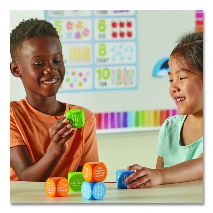 Conversation Cubes, Ages 6 and Up, Assorted Colors, 6 Pieces