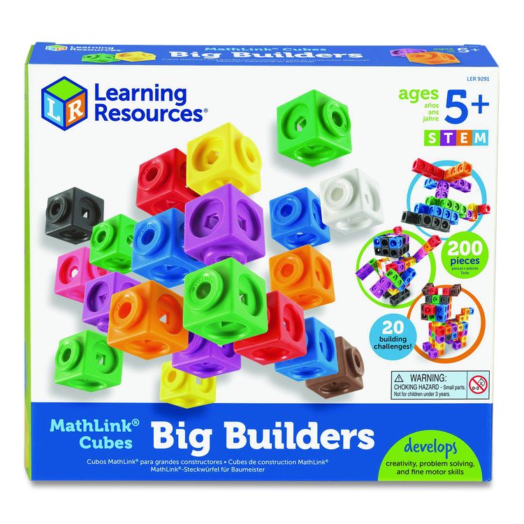 MathLink Cubes Big Builders, Grades 1 to 4, 200 Pieces
