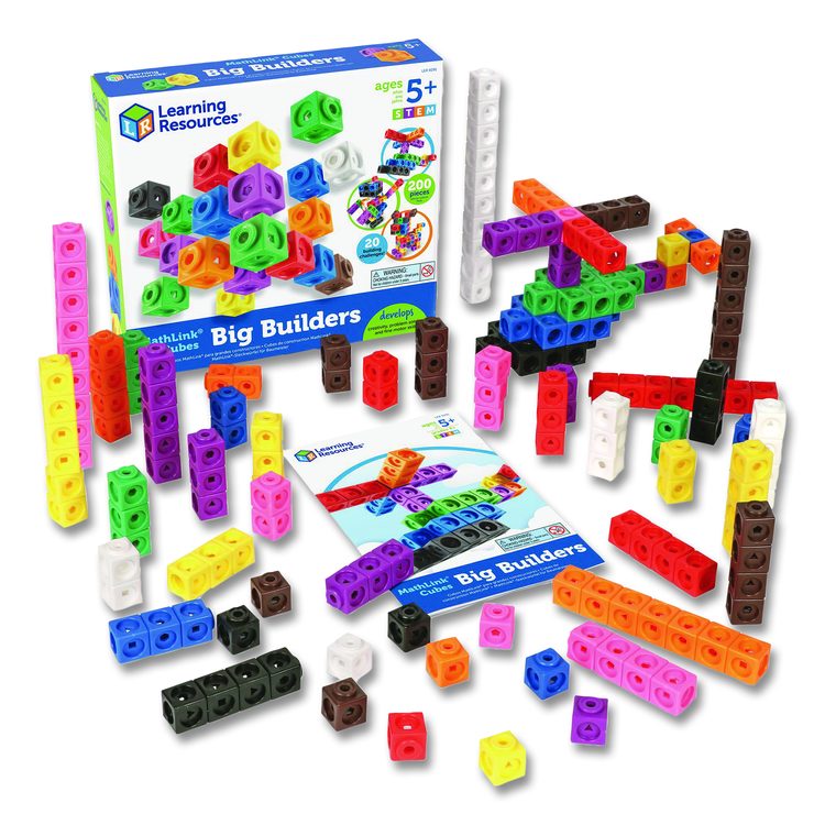 MathLink Cubes Big Builders, Grades 1 to 4, 200 Pieces
