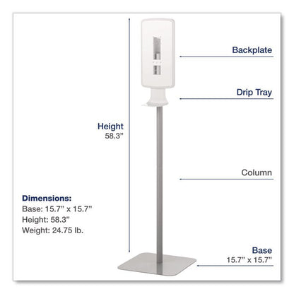 FIT Touch Free Dispenser Floor Stand, 15.7 x 15.7 x 58.3, White